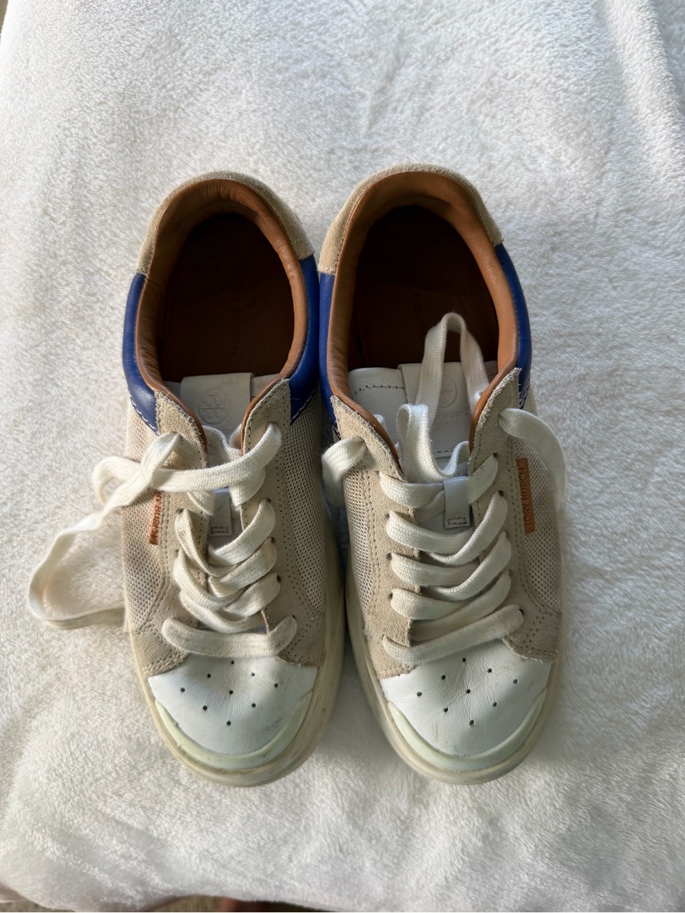Kids Beige and Blue Casual Sneakers
